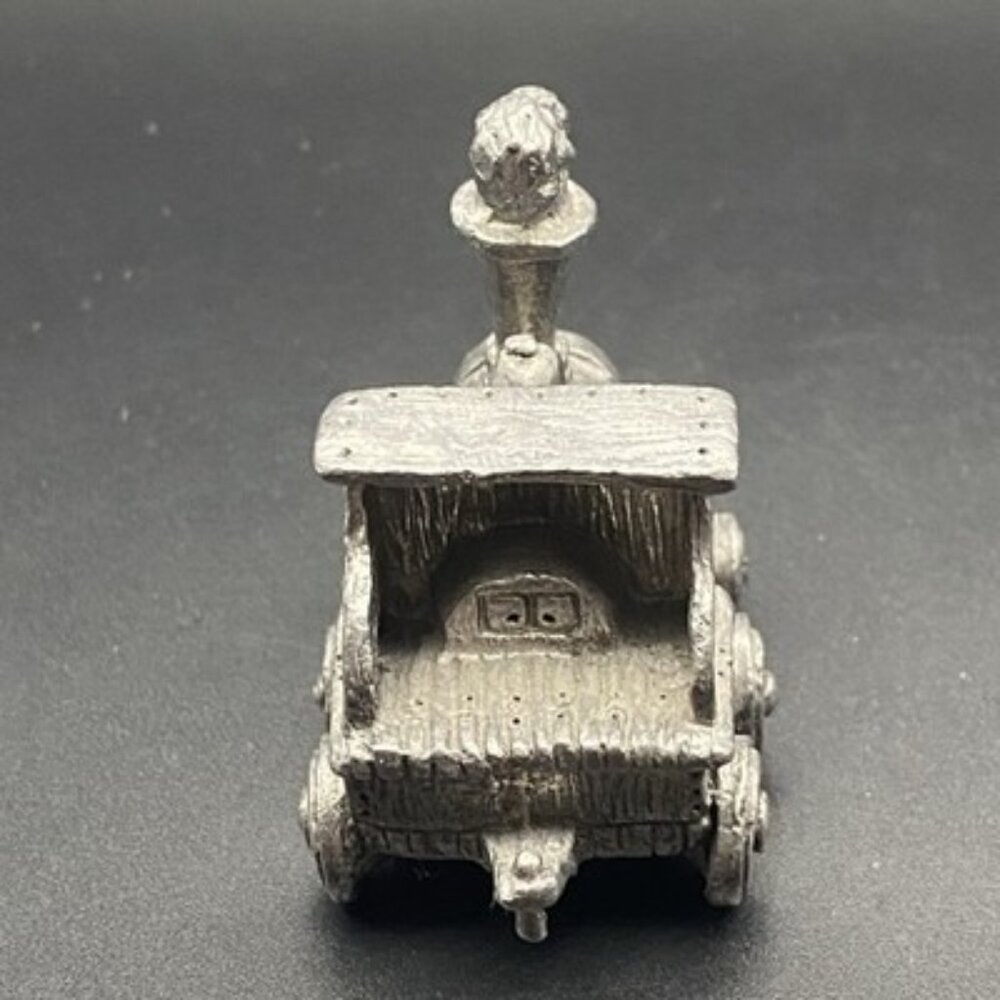 Michael Ricker RB 1986 5 Pc Pewter Train Set 9.5"L  Engine, 3 Flats & Caboose - Picture 6 of 16